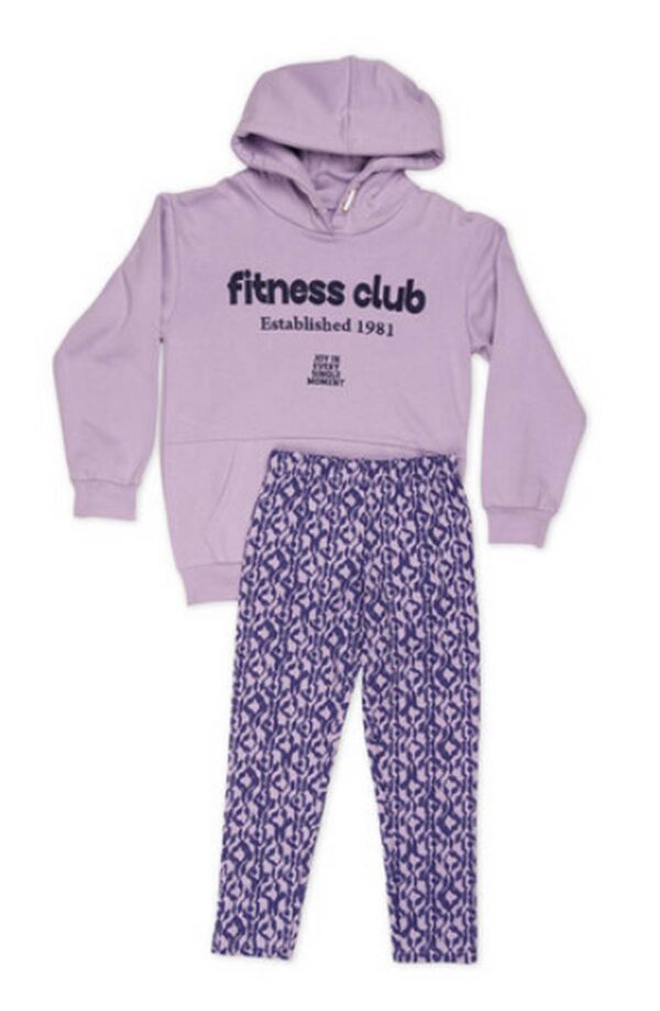 NEW COLLEGE - Σετ κορίτσι με κολάν και κουκούλα FITNESS CLUB - Image 1